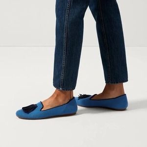 Rothy's Merino Wool Tassel Slip On Loafers Blue 39 Size 11 NWOB